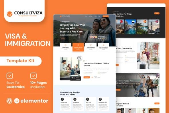 Consultviza - Immigration & Visa Consulting Elementor Template Kit