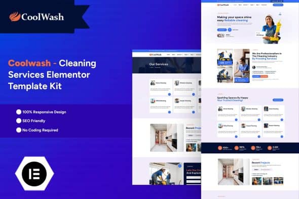 Download Coolwash – Cleaning Services Elementor Pro Template Kit