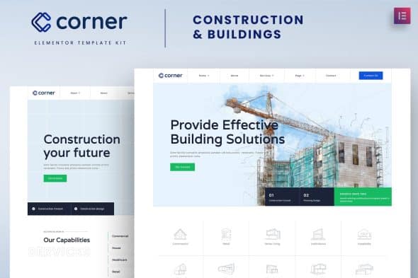 Corner - Construction & Building Elementor Template Kit