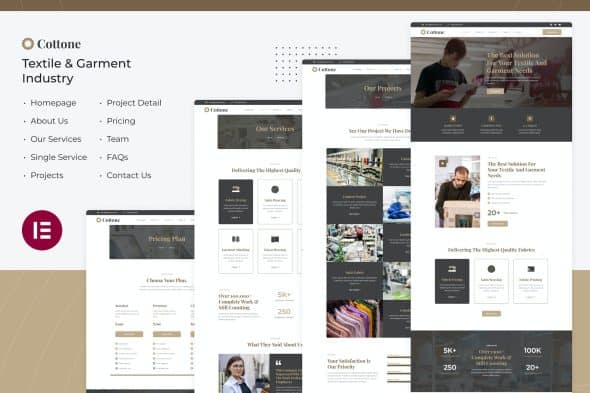 Cottone | Textile & Garment Industry Elementor Template Kit