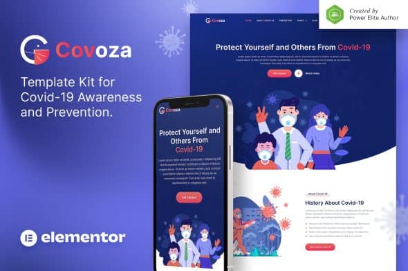 Covoza - Covid-19 Awareness & Prevention Elementor Template Kit