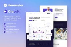 Crasoft - SaaS & Tech Startup Company Elementor Template Kit