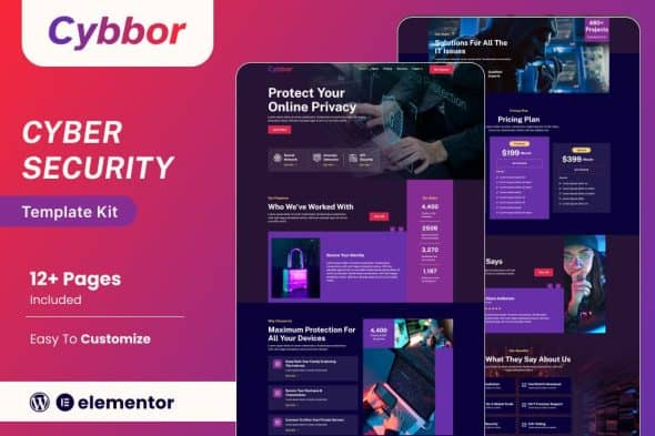 Cybbor - Cyber Security Services Elementor Template Kit