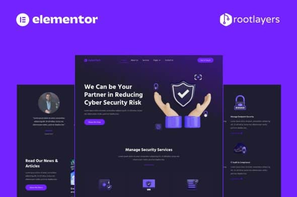 Cybertech - Cyber Security Elementor Pro Full Site Template Kit