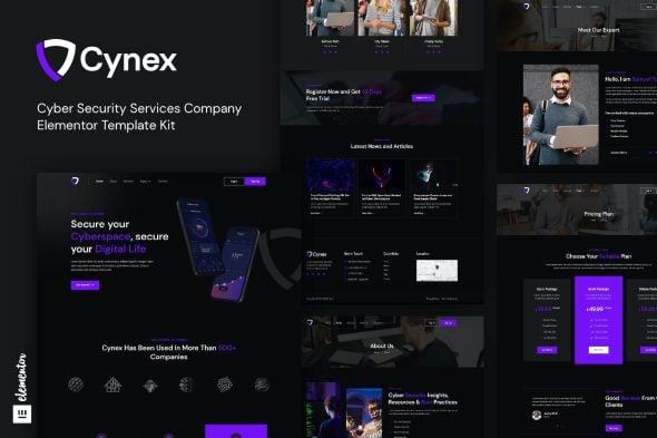 Cynex - Cyber Security Services Company Elementor Template Kit