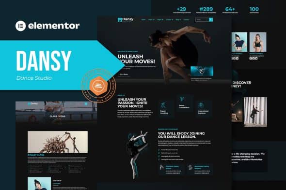 Dansy - Dance Studio Elementor Pro Template Kit