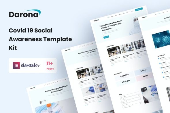 Darona - COVID-19 Social Awareness Elementor Template Kit