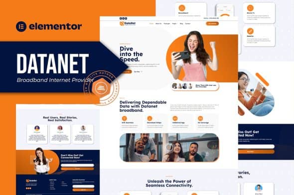 DataNet - Broadband Internet Services Provider Elementor Template Kit