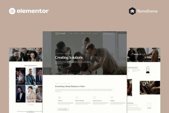 D’Consult - Business Consulting Elementor Pro Full Site Template Kit