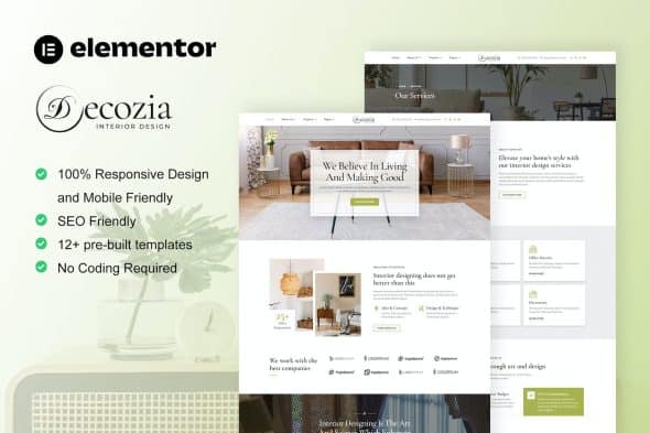 Decozia - Interior Design Service Elementor Template Kit