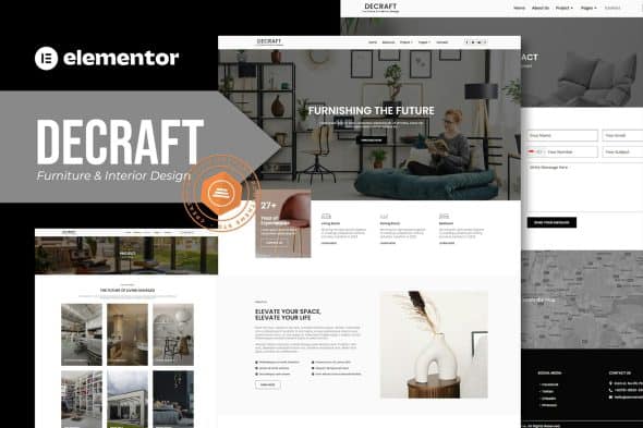 Decraft - Furniture & Interior Design Elementor Template Kit