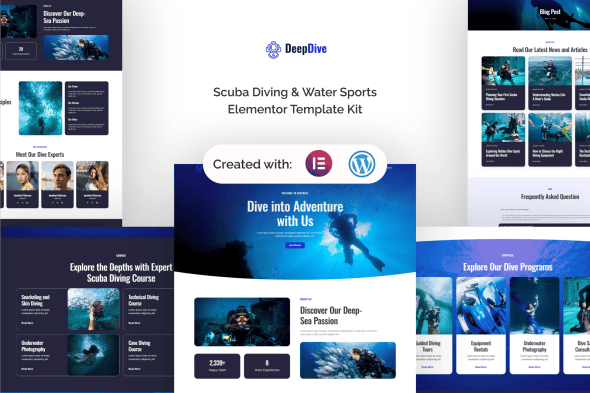 Deepdive - Scuba Diving & Water Sports Elementor Template Kit