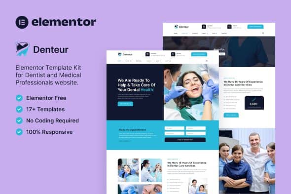 Denteur - Dentist & Dental Clinic Elementor Template Kit