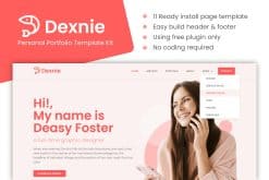 Dexnie - Personal Portfolio Elementor Template Kit