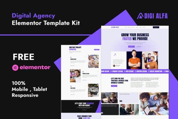 Download DigiAlfa – Digital Agency Elementor Template Kit