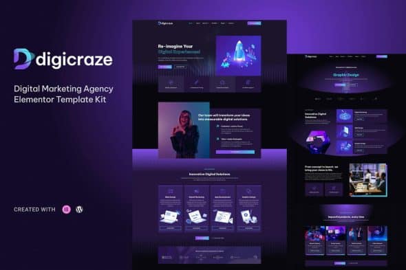 Digicraze - Digital Marketing Agency Elementor Pro Template Kit