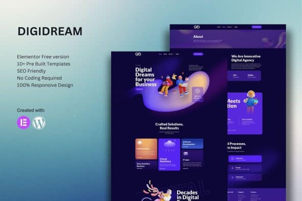 Digidream - IT Solutions Company Elementor Template Kit