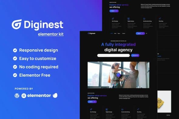 Diginest - Digital Agency Services Elementor Template Kit