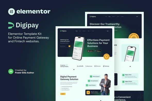 Digipay - Online Payment Gateway & Fintech Elementor Template Kit