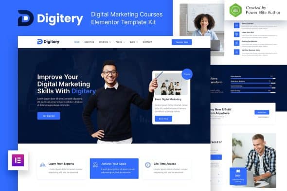 Digitery - Digital Marketing Courses Elementor Template Kit