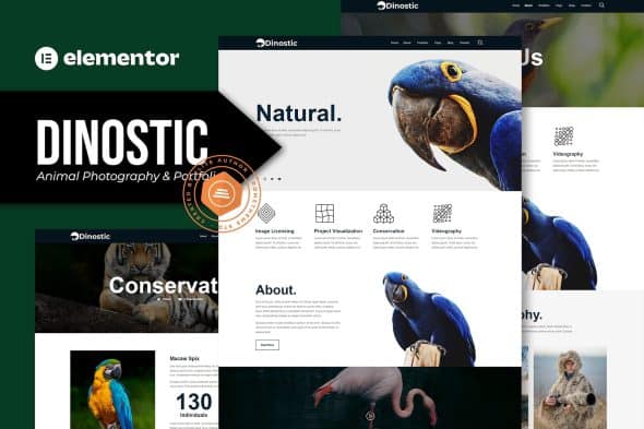 Dinostic - Animal Photography & Portfolio Elementor Template Kit