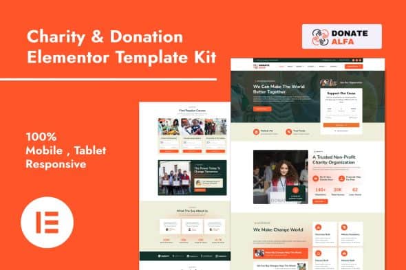 Download DonateAlfa – Charity & Donation Elementor Pro Template Kit
