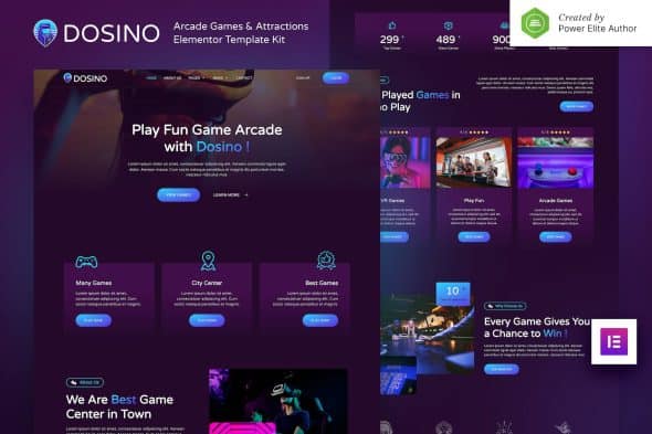 Dosino - Arcade Games & Attractions Elementor Template Kit