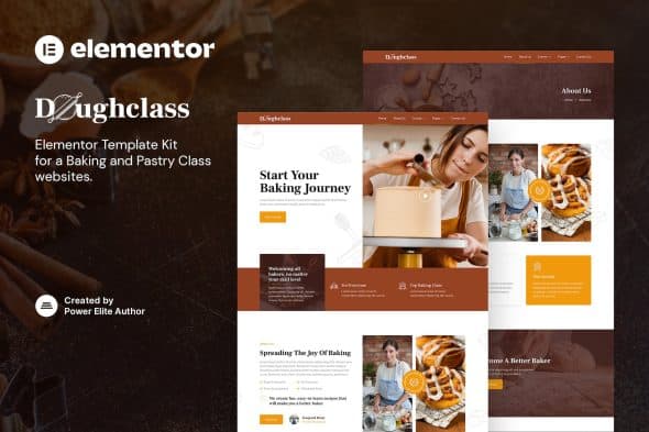 Doughclass - Baking & Pastry Class Elementor Template Kit