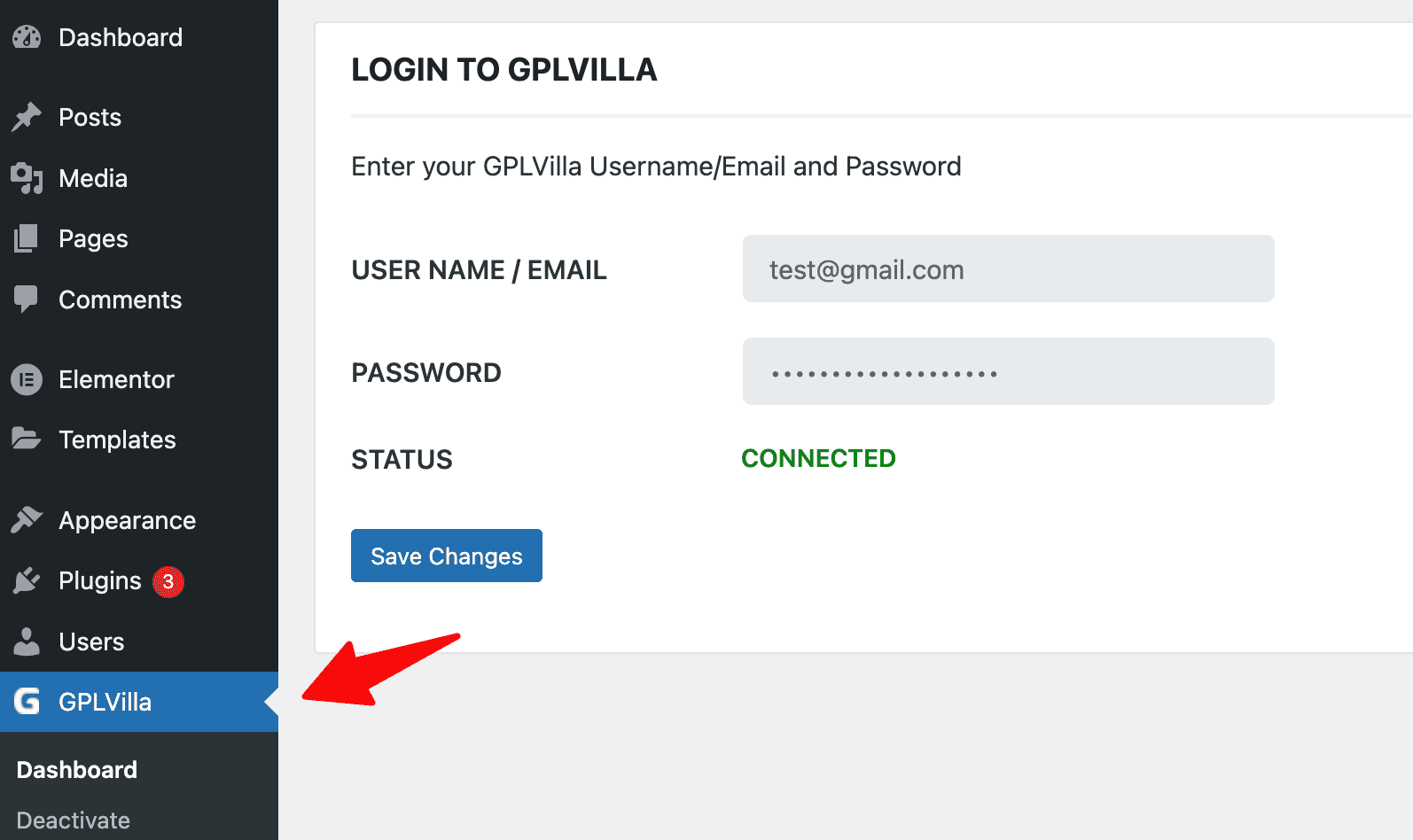 download install and activate gplvilla plugin