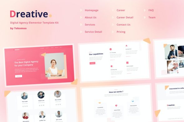 Dreative | Digital Agency Elementor Template Kit