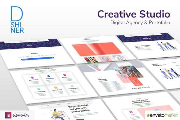 D’Shiner Creative Studio & Digital Agency Elementor Template Kit