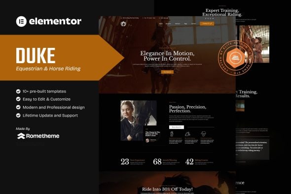 Duke – Equestrian & Horse Riding Elementor Template Kit