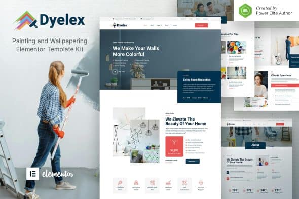 Dyelex - Painting & Wallpapering Service Elementor Template Kit