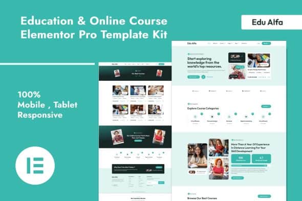 Download EduAlfa – Education & Online Course Elementor Pro Template Kit