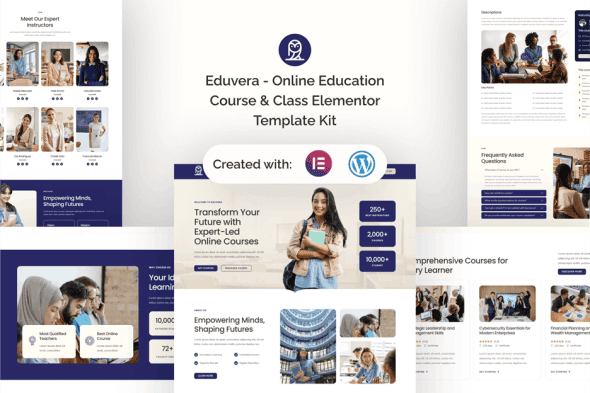 Eduvera - Online Education Course & Class Elementor Template Kit