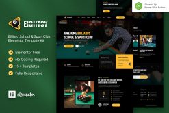 Eightsy - Billiard School & Sport Club Elementor Template Kit