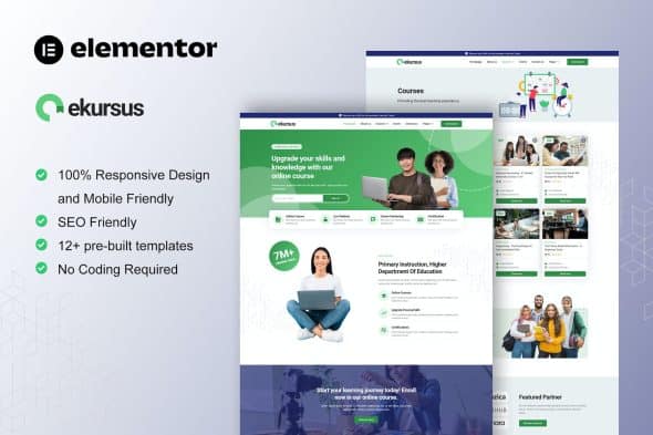 eKursus - Online Course & Education Elementor Template Kit