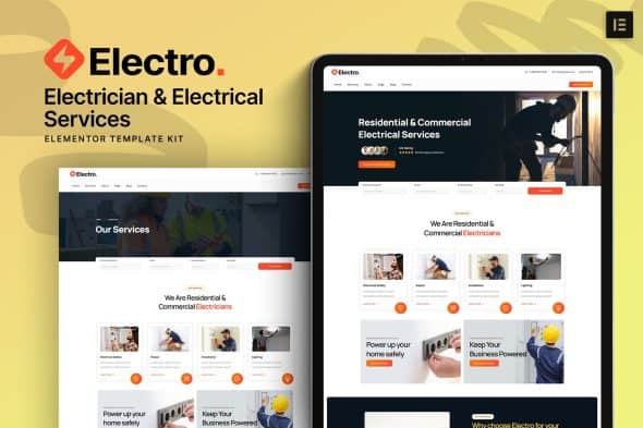 Electro – Electrician & Electrical Services Elementor Template Kit