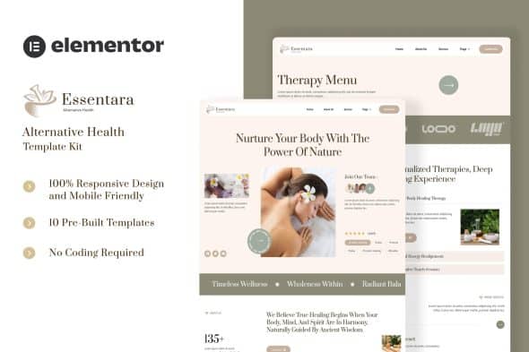 Download Essentara – Alternative Health Elementor Template Kit