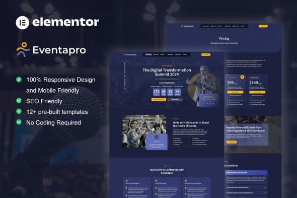 Eventapro - Event & Conference Elementor Pro Template Kit