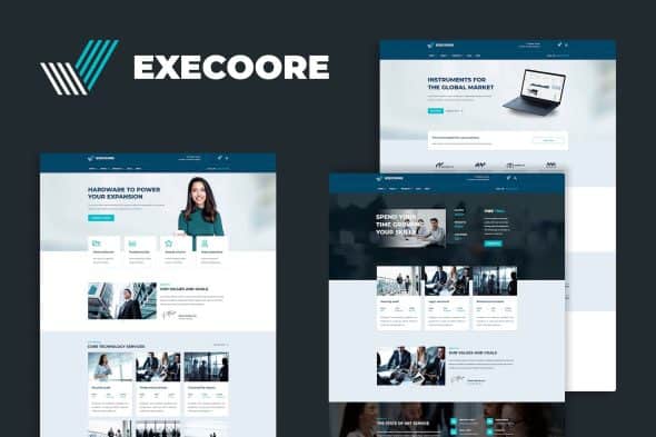 Execoore - Tech & Fintech Crypto Elementor Template Kit