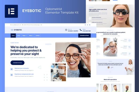 EyeBotic - Optometrist Elementor Template Kit