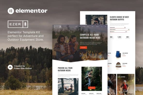 Ezer - Outdoor & Adventure Equipment Store Elementor Template Kit