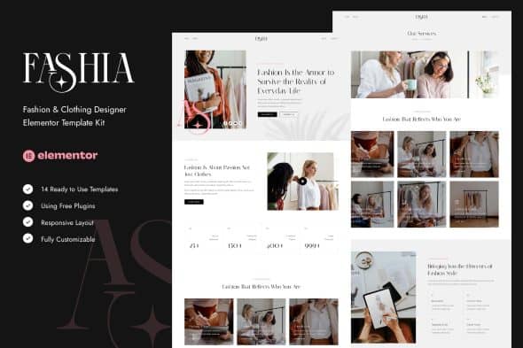 Fashia - Fashion & Clothing Designer Elementor Template Kit