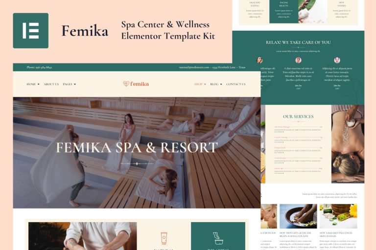 Femika - Spa Center & Wellness Elementor Template Kit - GPLVilla