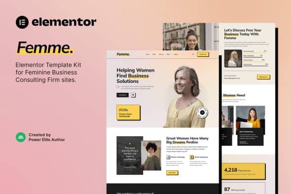 Femme - Feminine Business Consulting Elementor Template Kit