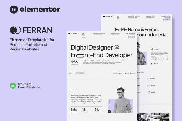 Ferran - Personal Portfolio & Resume Elementor Template Kit