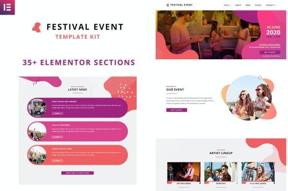 Festival Events - Elementor Template Kit