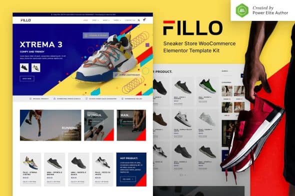 Fillo - Shoes & Sneakers Store WooCommerce Elementor Template Kit