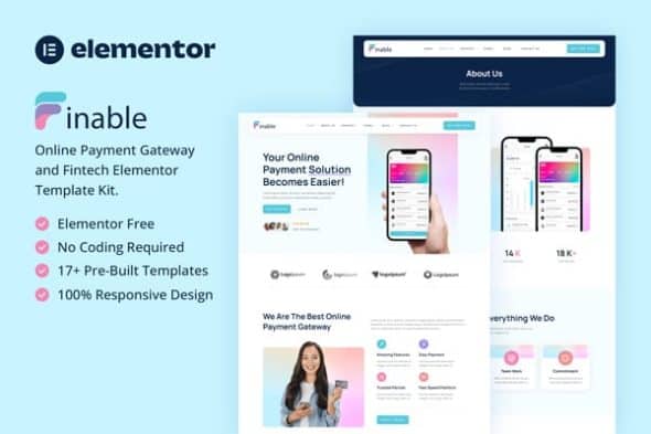 Finable - Online Payment Gateway & Fintech Elementor Template Kit